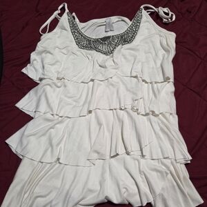 Elegant White Ruffled Women's Top